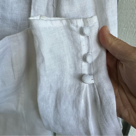 Reformation Stilton Linen Top White Square Neck Blouse size 4 - Picture 9 of 14